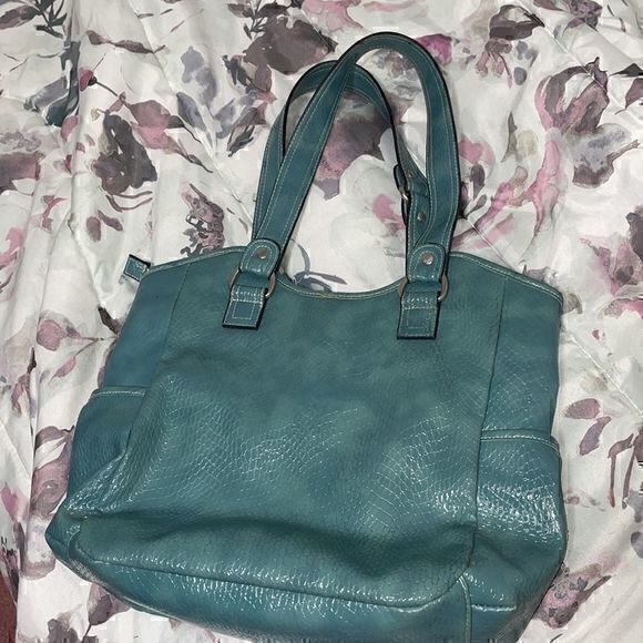 Y2K turquoise and silver shoulder medium size handbag - Picture 3 of 12